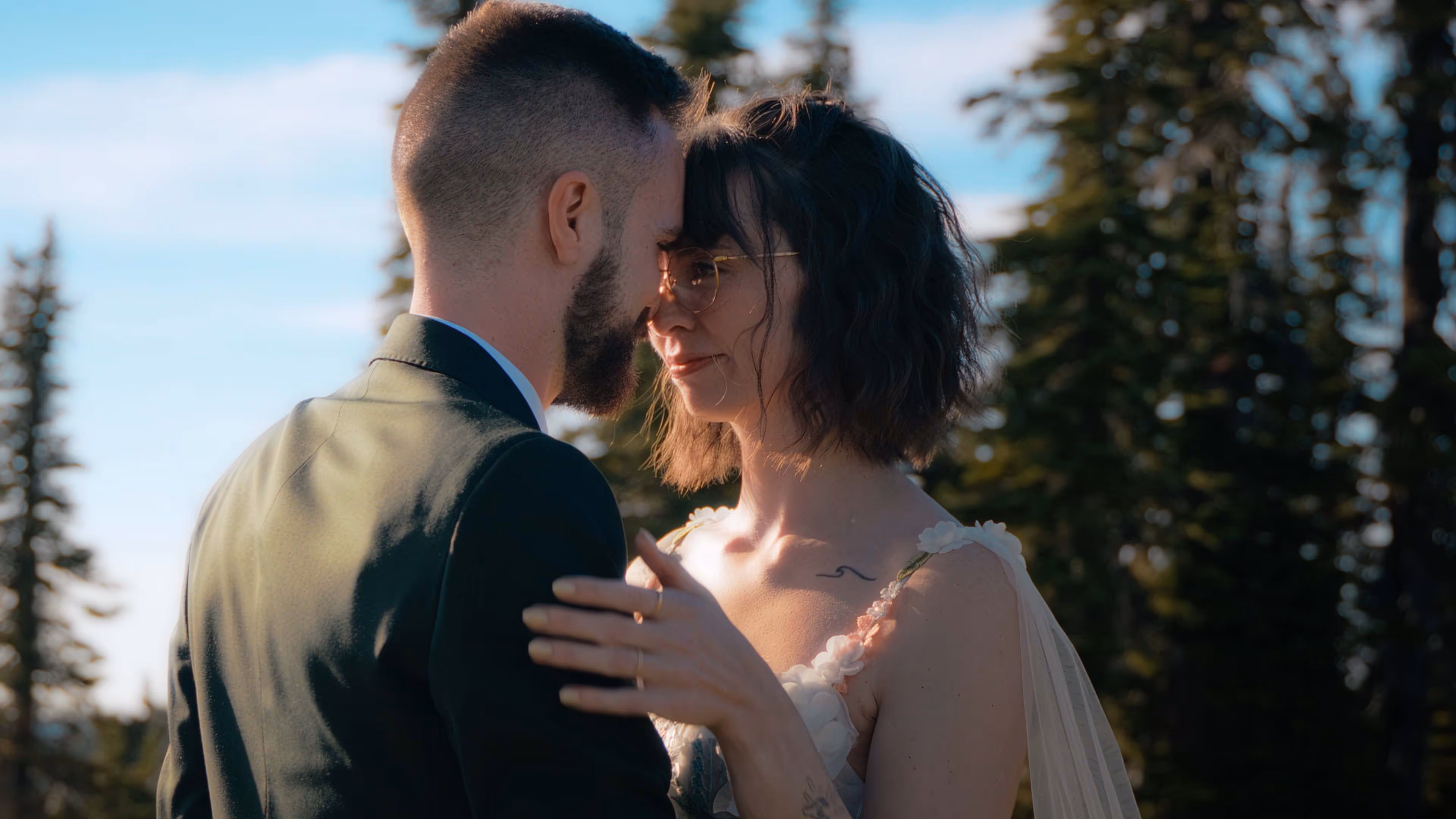 Caraline and Shameus at their Whitefish Mountain Resort wedding in Montana