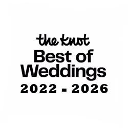 The Knot Best of Weddings winner badge, 2022 to 2026